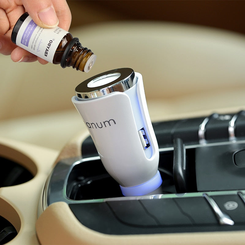 DIFUSOR AROMÁTICO AUTOMOTIVO COM USB/CARREGADOR